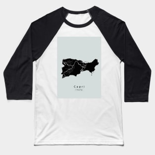 Capri Italy City Map dark Baseball T-Shirt